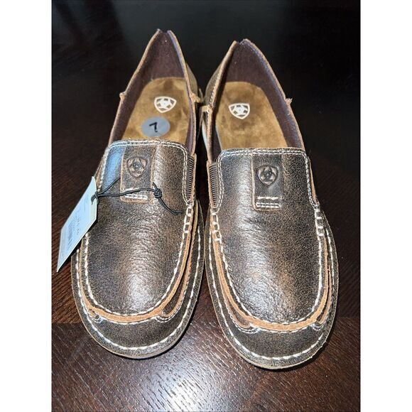 Ariat® Ladies Cruiser Vintage Bomber Brown Casual Slip-on Womens 7 Med NWOB‎ - Picture 2 of 9